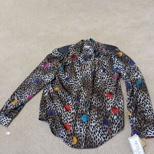Leopard Print Blouse with Colorful Accents